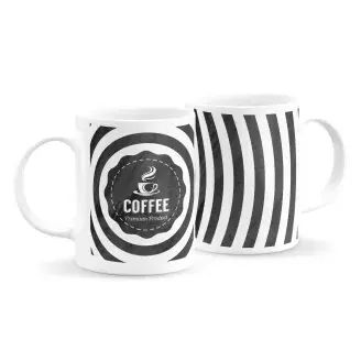 Black and white kávés bögre 5