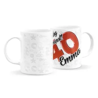 Női szülinapi bögre csillagos háttérrel (bármilyen névvel és számmal)