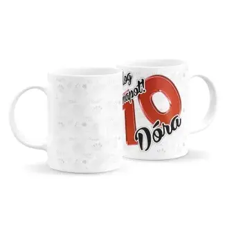 Női szülinapi bögre dinós háttérrel (bármilyen névvel és számmal)