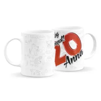 Női szülinapi bögre kutyás háttérrel (bármilyen névvel és számmal)