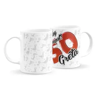 Női szülinapi bögre madaras háttérrel (bármilyen névvel és számmal)