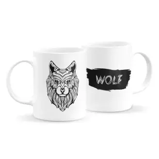 Állatfejes bögre - farkas 1