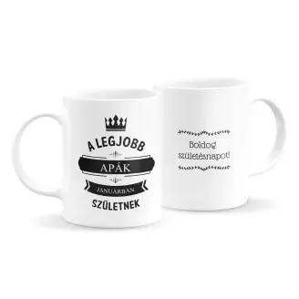 Legjobb apák szülinapos bögre (bármilyen hónappal)