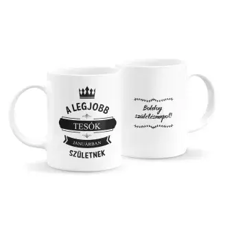 Legjobb tesók szülinapos bögre (bármilyen hónappal)