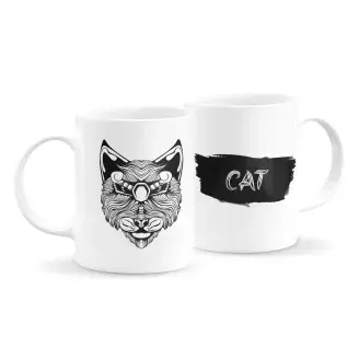 Állatfejes bögre - macska 2
