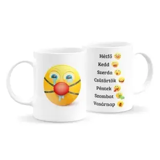 Sárga szmájlis bögre - napos