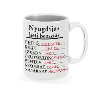 Bögre - Nyugdíjas heti terv