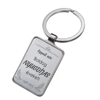 Gravírozott kulcstartó - Boldog nyugdíjas éveket