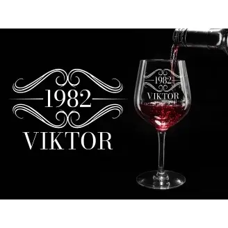 Boros pohár - egyedi névvel és évszámmal