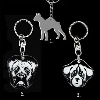 Plexi kulcstartó - Boxer kutya alak