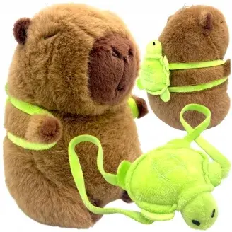 Capybara plüss teknős hátizsákkal - 25 cm