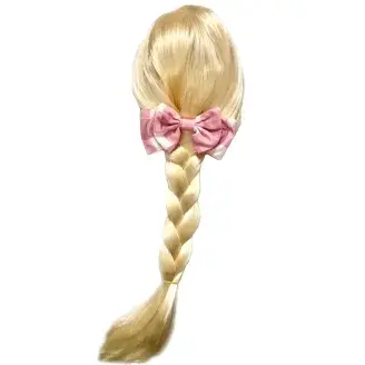 Szőke paroka szopfal, rózsaszín masnival