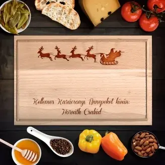 Karácsonyi családi üdvözlet egyedi vágódeszka - kicsi