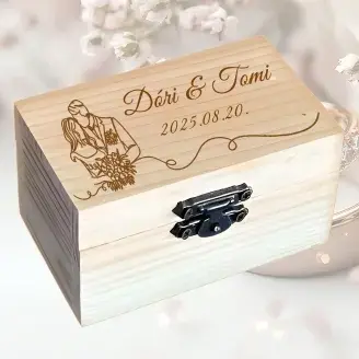 Egyedi gyűrűtartó fa doboz