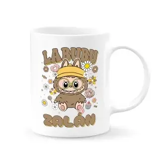 Labubu bögre - névre szóló - Barna