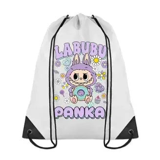 Tornazsák - Lila Labubu- egyedi névvel