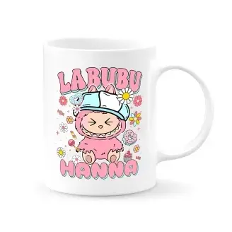 Labubu bögre - névre szóló - Rózsaszín