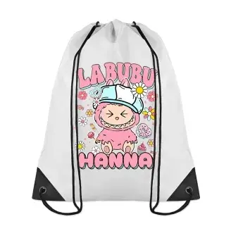 Tornazsák - Rózsaszín Labubu- egyedi névvel