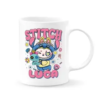 Labubu bögre - névre szóló - Stitch