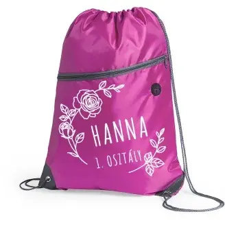 Tornazsák - Rózsás - egyedi névvel