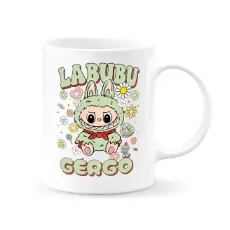 Labubu bögre - névre szóló - Zöld