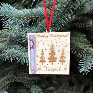 Egyedi neves pénztartós karácsonyfadísz