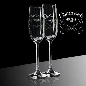 Esküvői pezsgős poharak - Esküvőnk napja