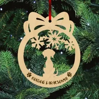 Fa karácsonyfadísz - Keverék kutya