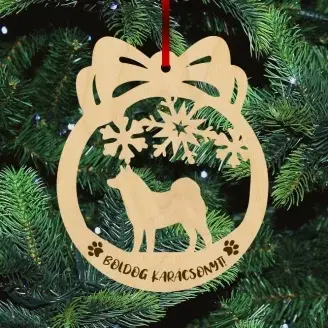 Fa karácsonyfadísz - Akita