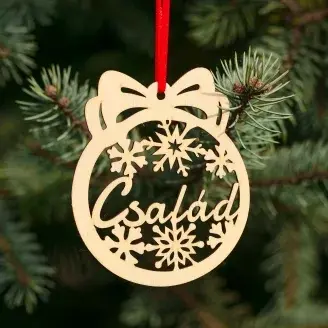 Fa karácsonyfadísz – Család