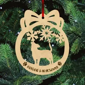 Fa karácsonyfadísz - Jack russel