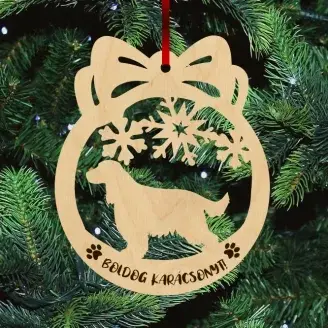 Fa karácsonyfadísz - Spániel