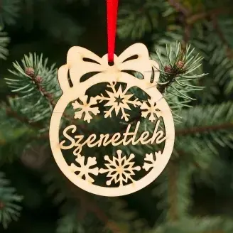 Fa karácsonyfadísz – Szeretlek