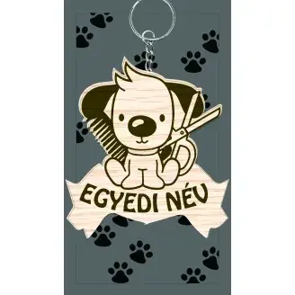 Fa kulcstartó  - Kutyakozmetikus egyedi névvel