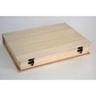 Fa tároló doboz könyv formájú