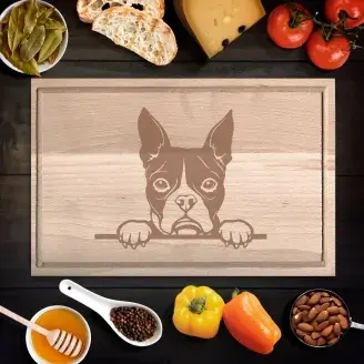 Boston terrier vágódeszka - kicsi