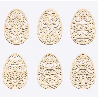 Fa húsvéti dísz - díszes tojások (6db-os csomag)
