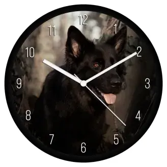 Fekete német juhász falióra