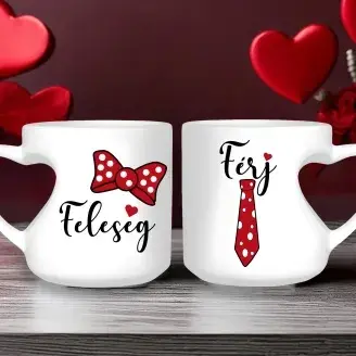 Páros szív bögre - Férj és feleség 