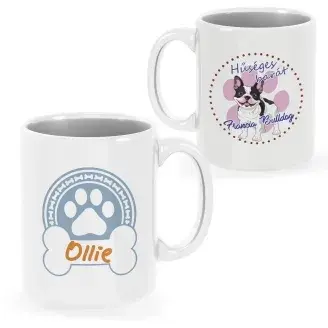 Francia Bulldog bögre egyedi névvel