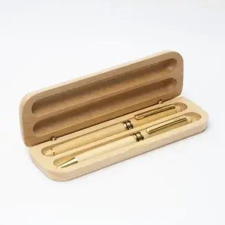 Gravírozható fadobozos 2db-os toll készlet