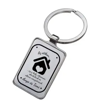 Gravírozott kulcstartó - Az otthon az a hely....