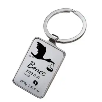 Gravírozott kulcstartó - Gyermekszületés