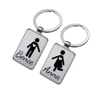 Gravírozott kulcstartó - Szerelmes pár (dupla kulcstartó)