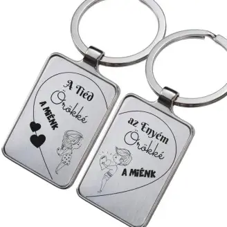 Gravírozott kulcstartó - Örökké a miénk (dupla kulcsartó)