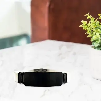 Gumi karkötő - gravírozható - Fehér