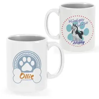 Husky bögre egyedi névvel