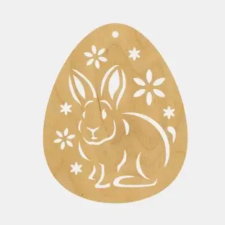 Fa húsvéti dísz - nyuszi virágokkal