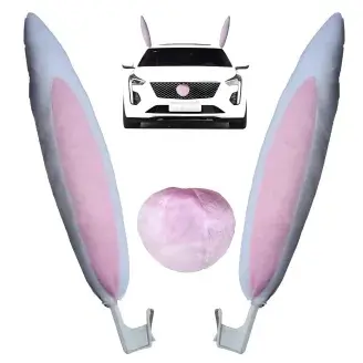 Húsvéti autó dekoráció - rózsaszín orral