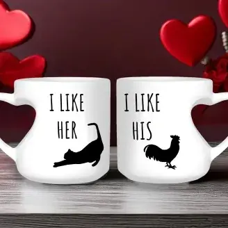 Páros szív bögre - I like